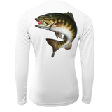 Michigan Freshwater Born Smallmouth Bass Women's Long Sleeve UPF 50+ Dry-Fit Shirt
