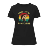 Women Love Me Fish Hate Me T-Shirt for Women