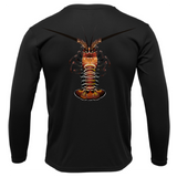 Key West, FL Realistic Lobster Men's Long Sleeve UPF 50+ Dry-Fit Shirt