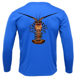 Key West, FL Realistic Lobster Men's Long Sleeve UPF 50+ Dry-Fit Shirt