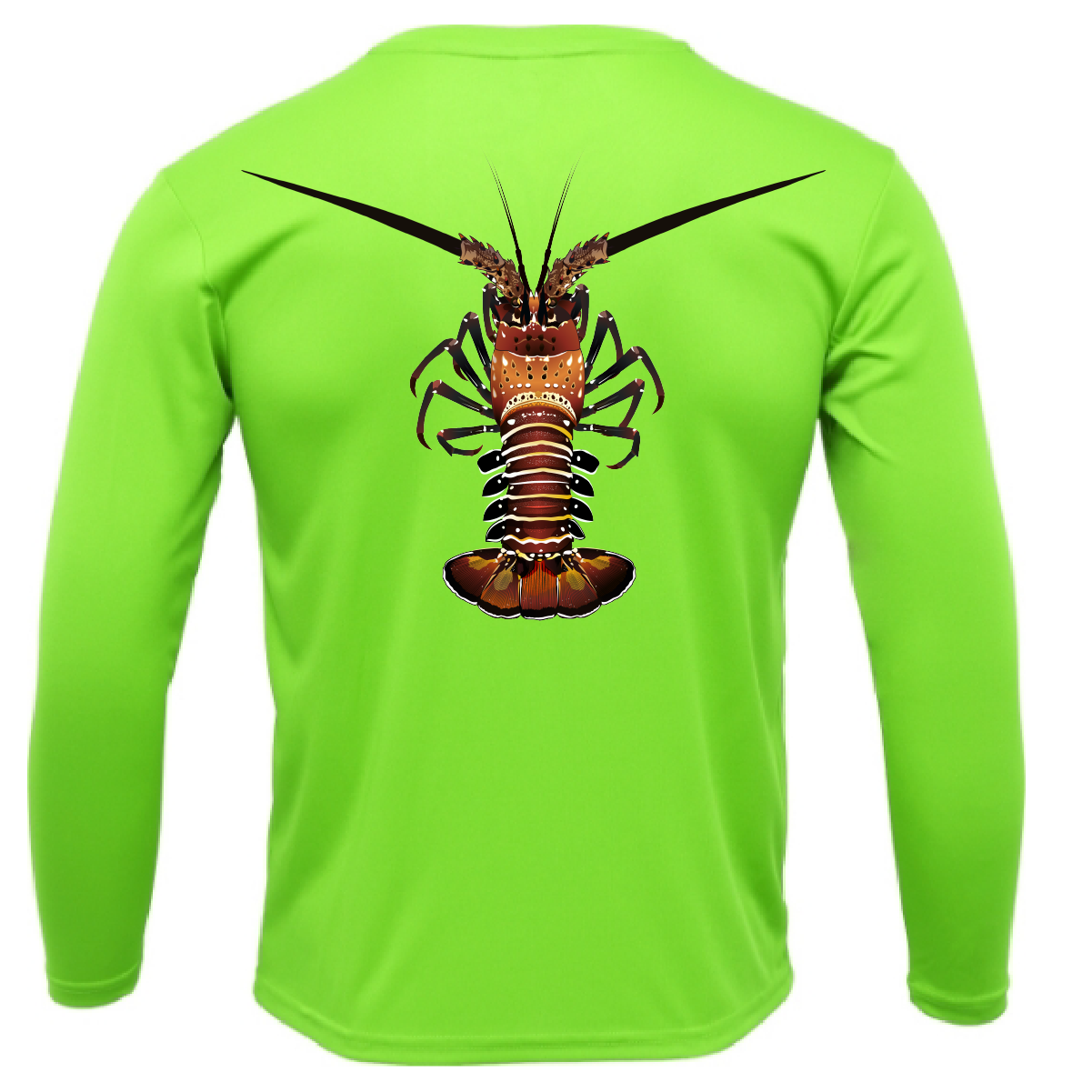 Key West, FL Realistic Lobster Men's Long Sleeve UPF 50+ Dry-Fit Shirt