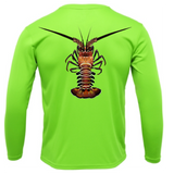 Key West, FL Realistic Lobster Men's Long Sleeve UPF 50+ Dry-Fit Shirt