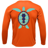 Key West, FL Turtle Men's Long Sleeve UPF 50+ Dry-Fit Shirt