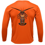 Key West, FL Realistic Lobster Men's Long Sleeve UPF 50+ Dry-Fit Shirt