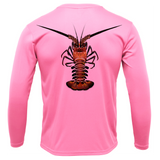 Key West, FL Realistic Lobster Men's Long Sleeve UPF 50+ Dry-Fit Shirt