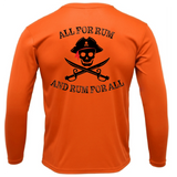 Tampa Bay, FL "All For Rum and Rum For All" Men's Long Sleeve UPF 50+ Dry-Fit Shirt