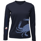 Blue Crab Wrap Women's Long Sleeve UPF 50+ Dry-Fit Shirt