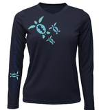 Key West, FL Baby Turtles Women's Long Sleeve UPF 50+ Dry-Fit Shirt