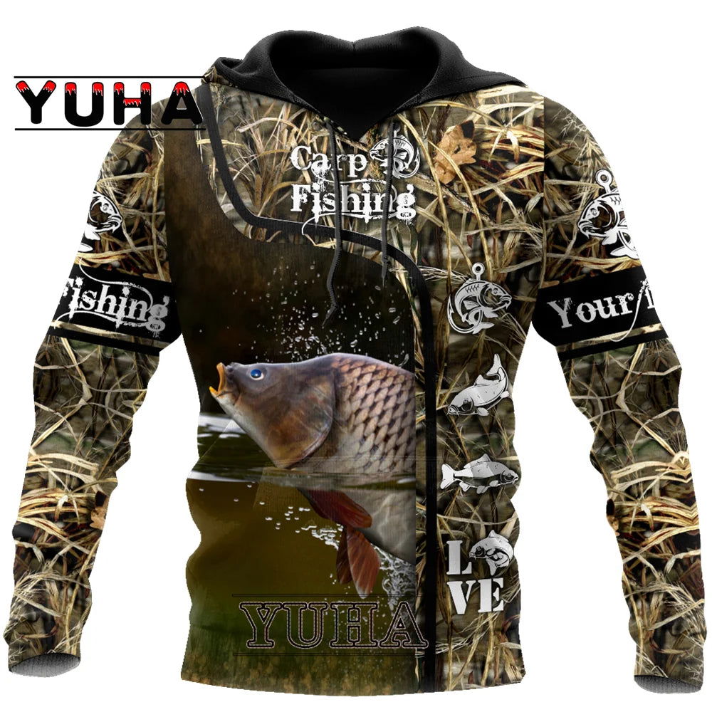 YUHA 3D Printed Fishing Hoodies Bobber Bargain