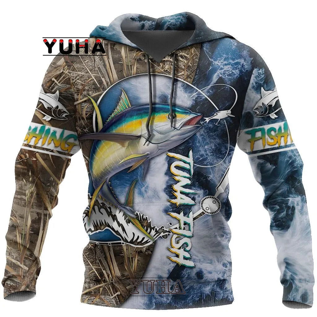 YUHA 3D Printed Fishing Hoodies Bobber Bargain