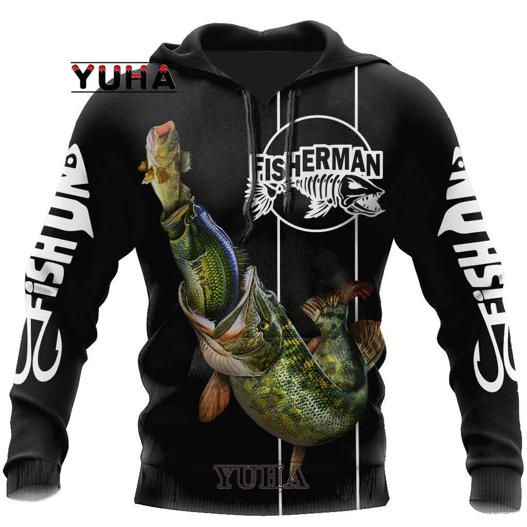 YUHA 3D Printed Fishing Hoodies Bobber Bargain