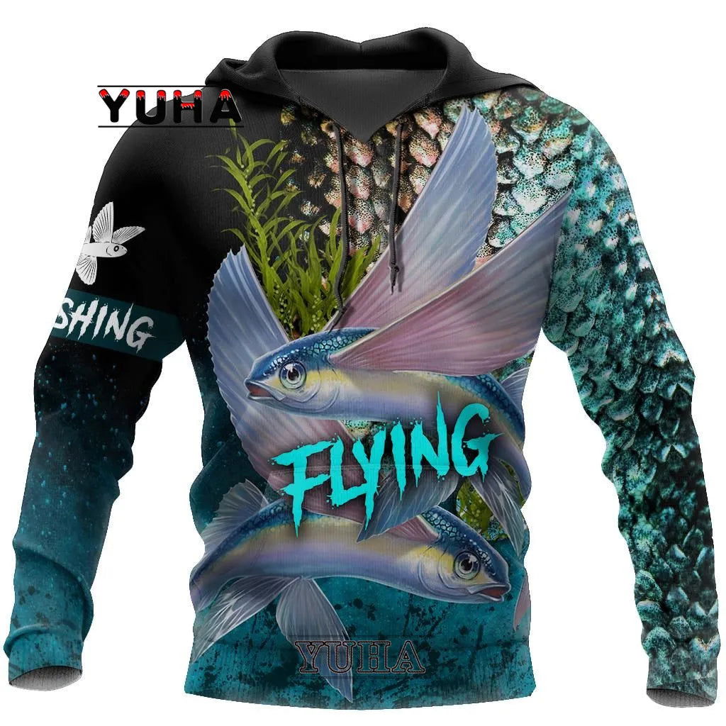 YUHA 3D Printed Fishing Hoodies Bobber Bargain