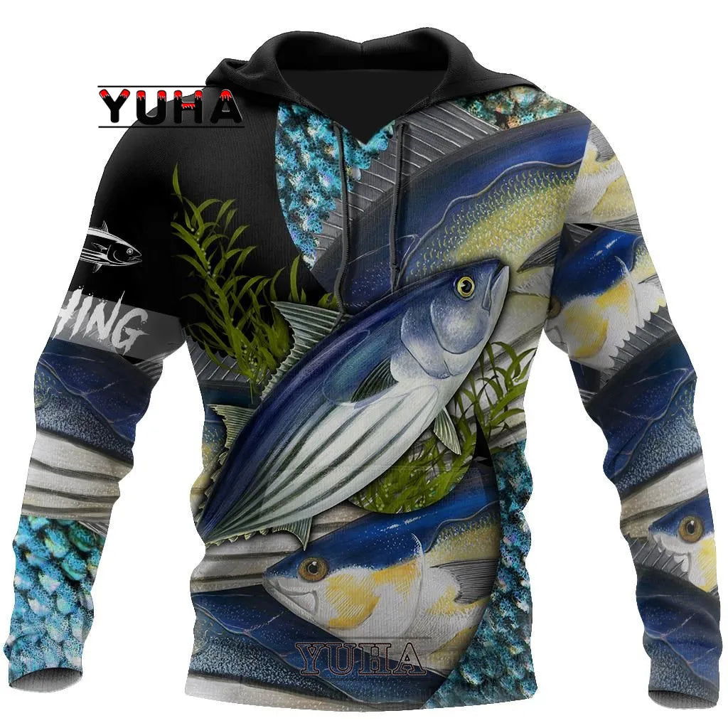 YUHA 3D Printed Fishing Hoodies Bobber Bargain