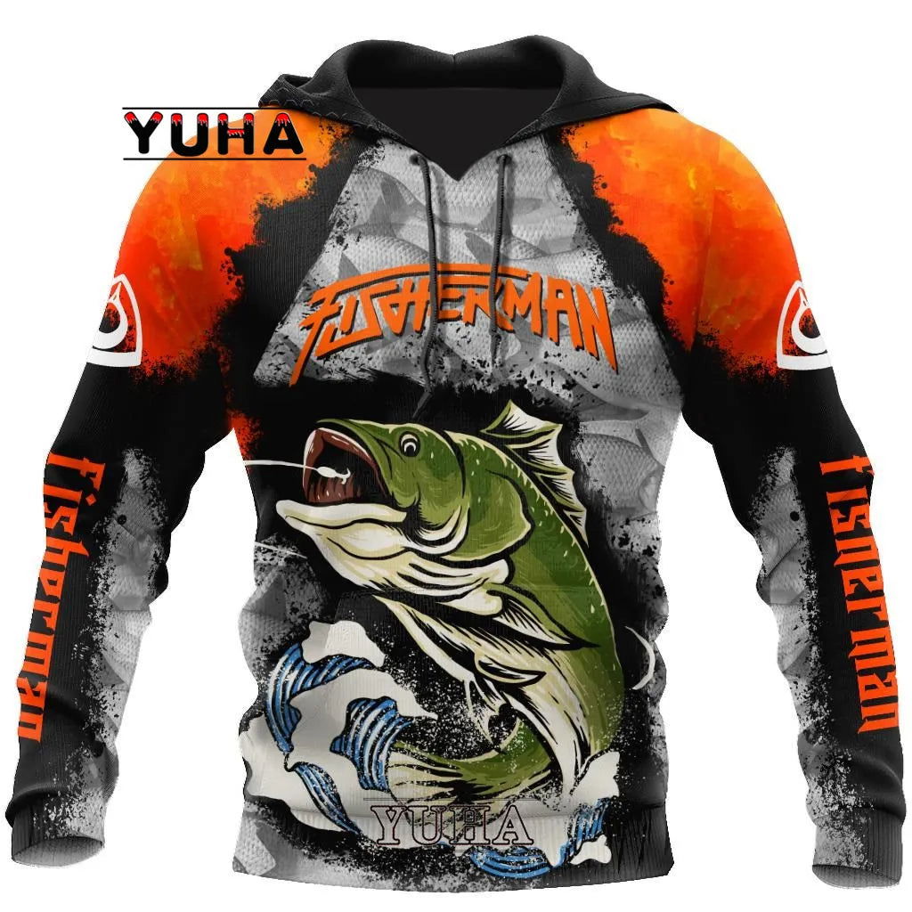 YUHA 3D Printed Fishing Hoodies Bobber Bargain