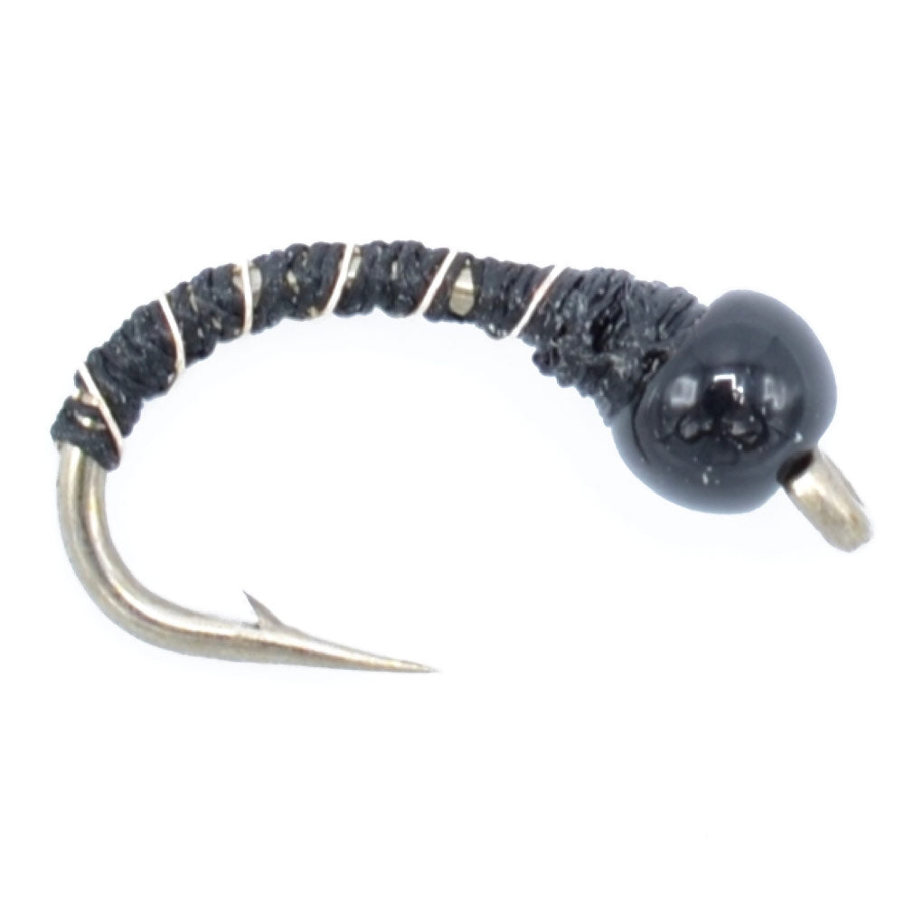 Black Zebra Midge - 1 Douzaine - Taille 22 - Mouches de pêche pour eaux de décharge et lacs