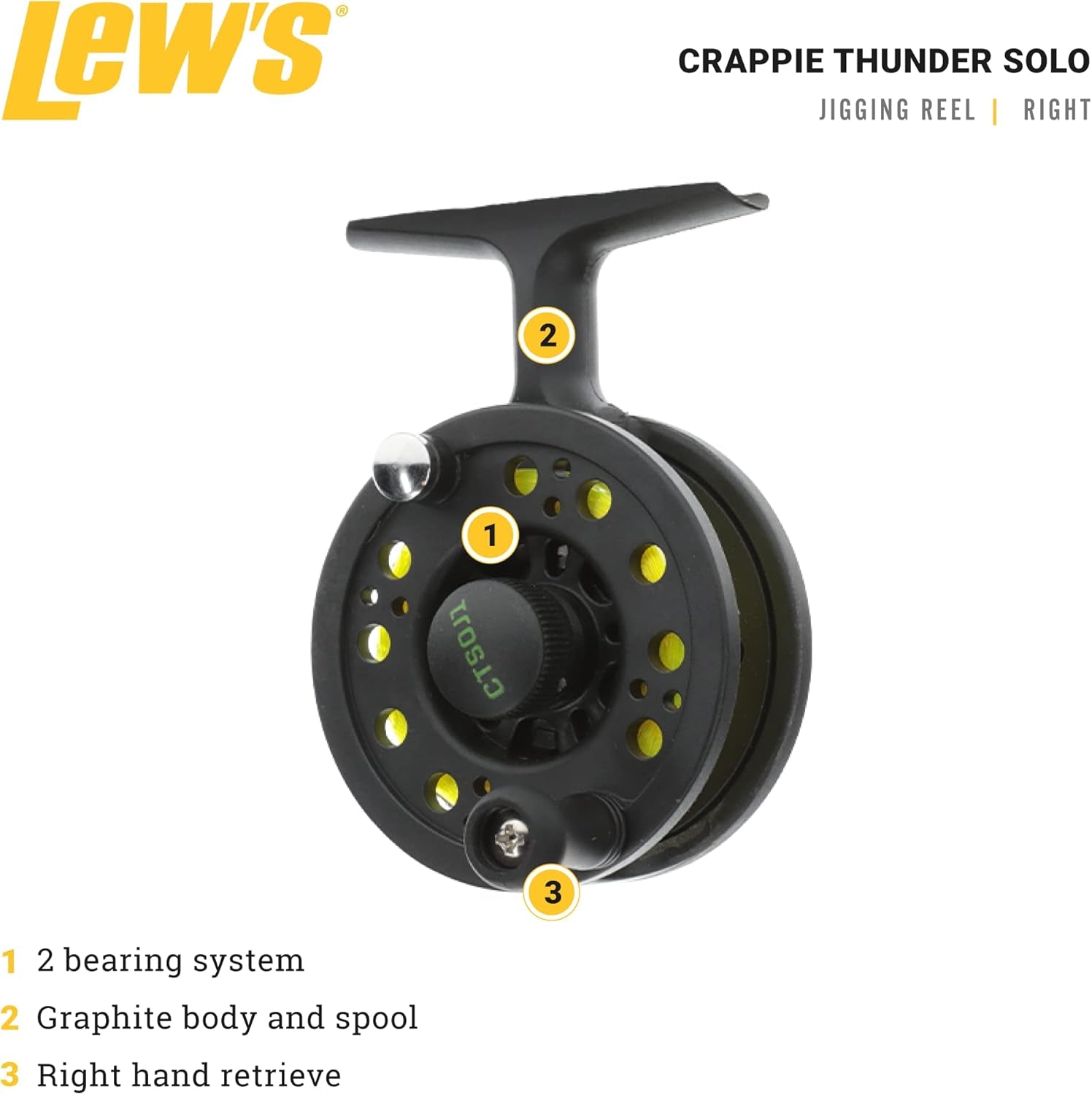 Lew's Fishing - Crappie Thunder Solo Jigging Reel - Bobber Bargain