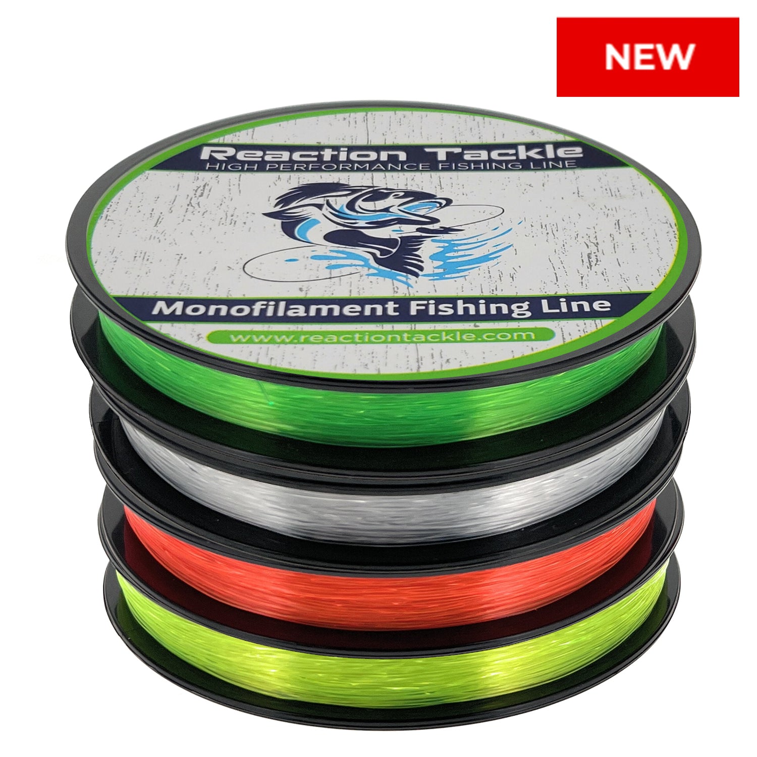Línea de pesca de monofilamento de nailon Reaction Tackle, carretes de 350 yardas