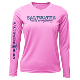 Key West, FL "Saltwater Heals Everything" Women's Long Sleeve UPF 50+ Dry-Fit Shirt