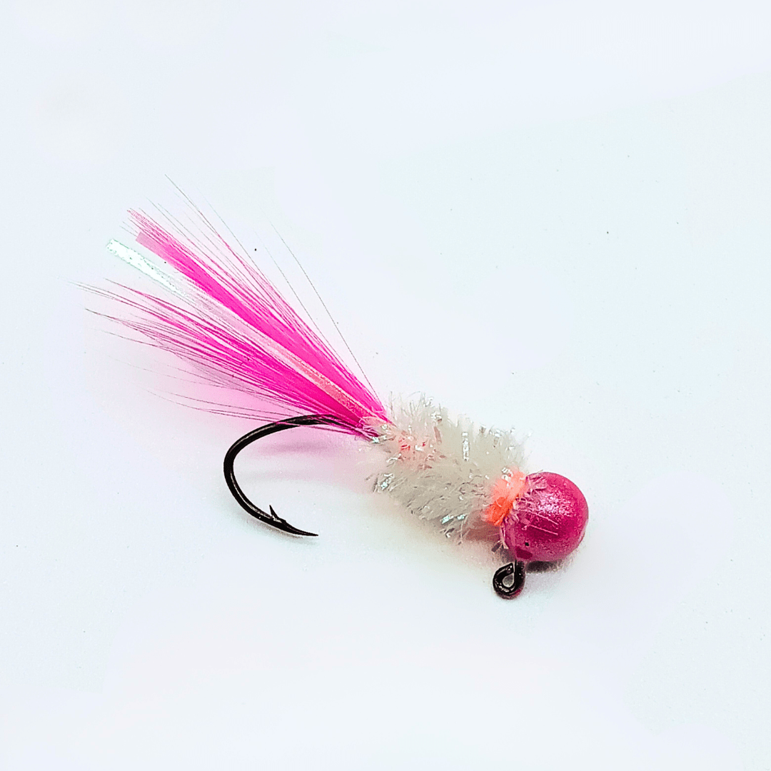 Jigs para tipo Crappie atados a mano - Cola de pluma de gallo