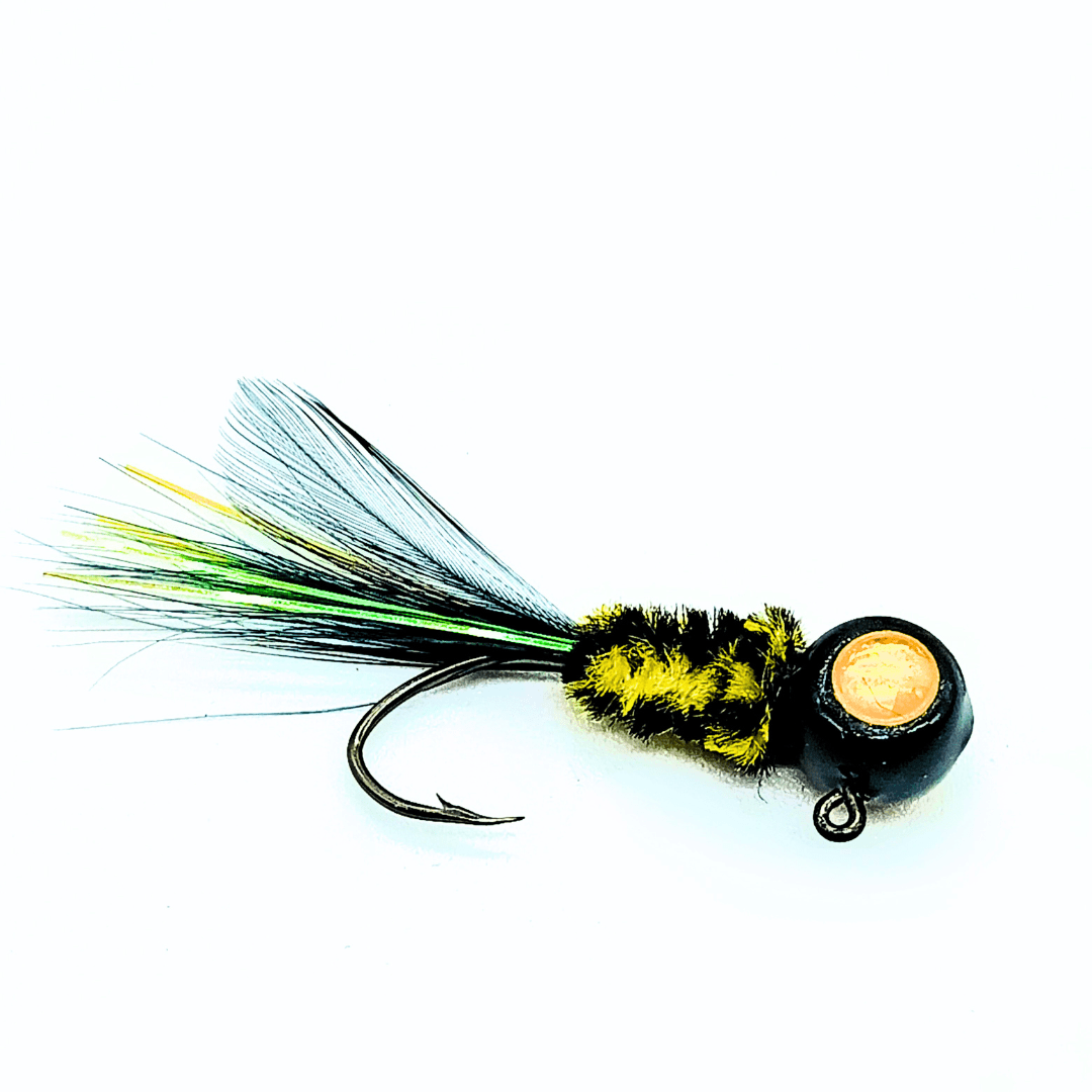 Jigs para tipo Crappie atados a mano - Cola de pluma de gallo