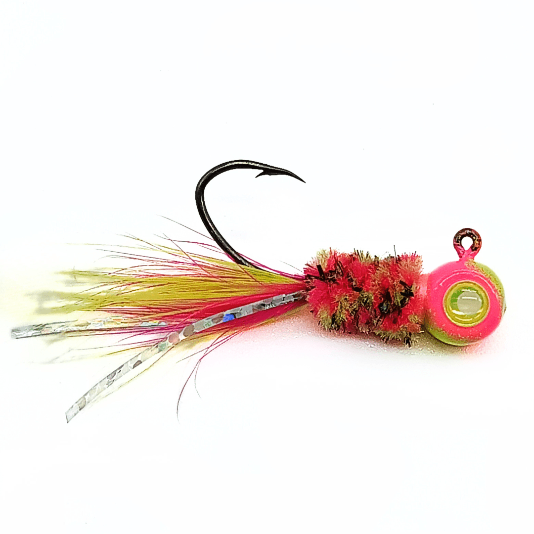 Jigs para tipo Crappie atados a mano - Cola de pluma de gallo