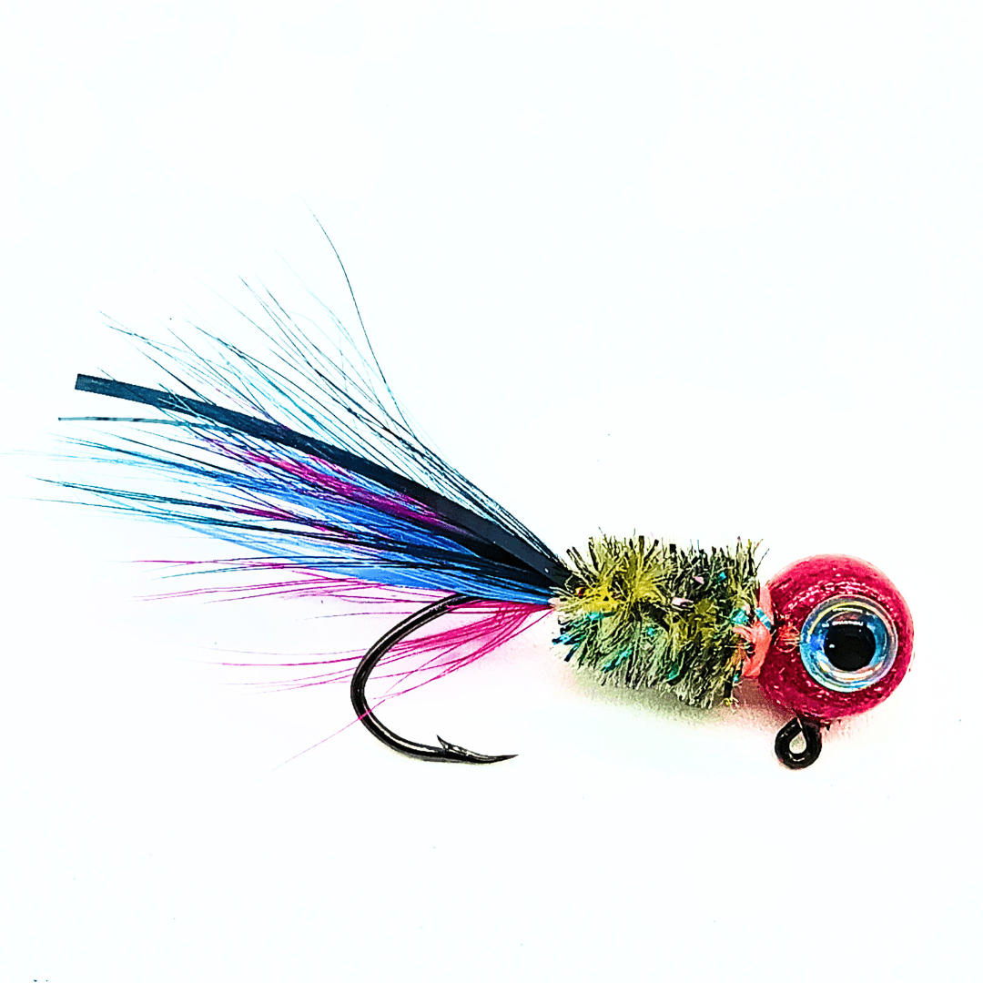 Jigs para tipo Crappie atados a mano - Cola de pluma de gallo