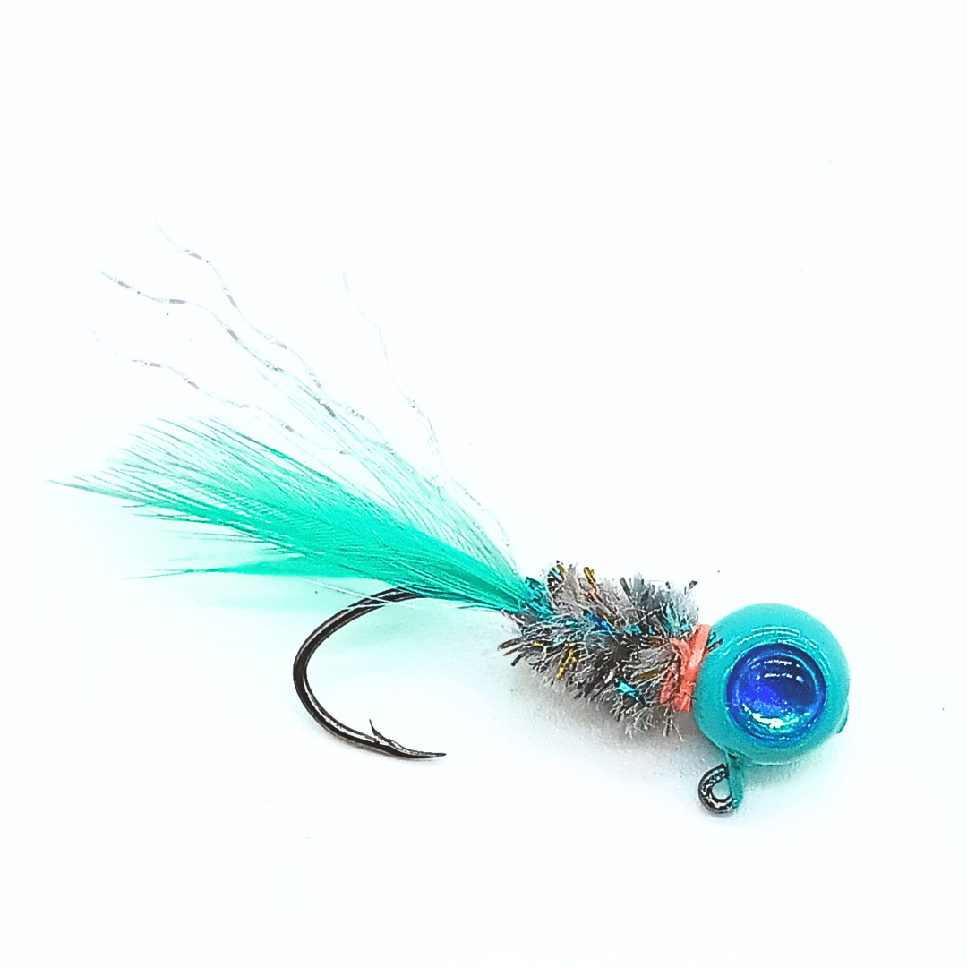 Jigs para tipo Crappie atados a mano - Cola de pluma de gallo
