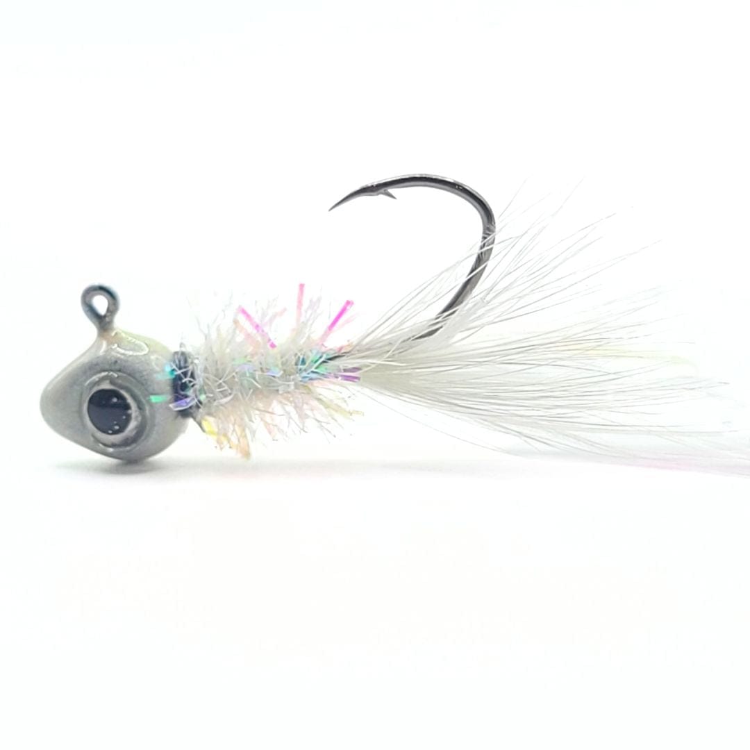 Jigs para tipo Crappie atados a mano - Cola de pluma de gallo