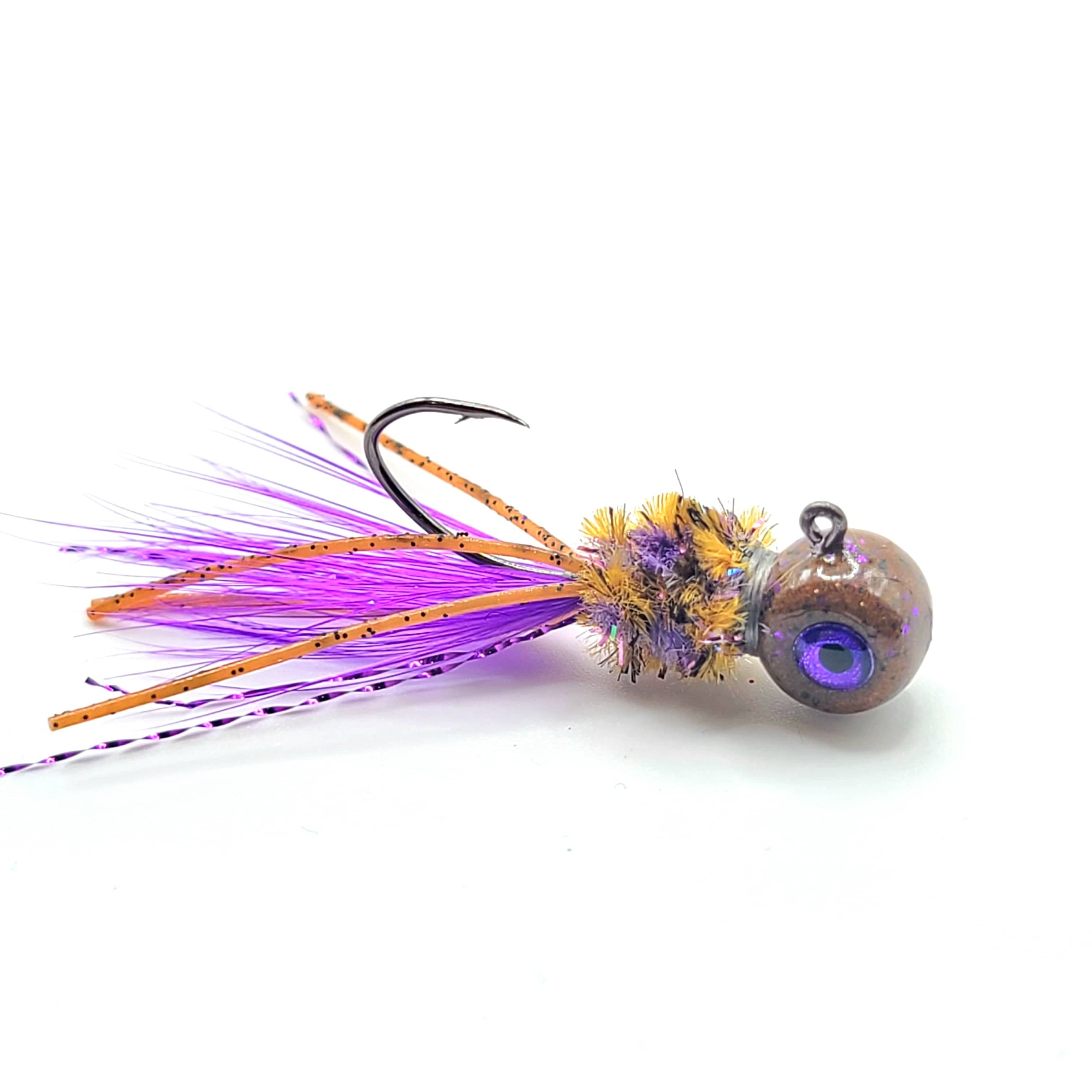 Jigs para tipo Crappie atados a mano - Cola de pluma de gallo