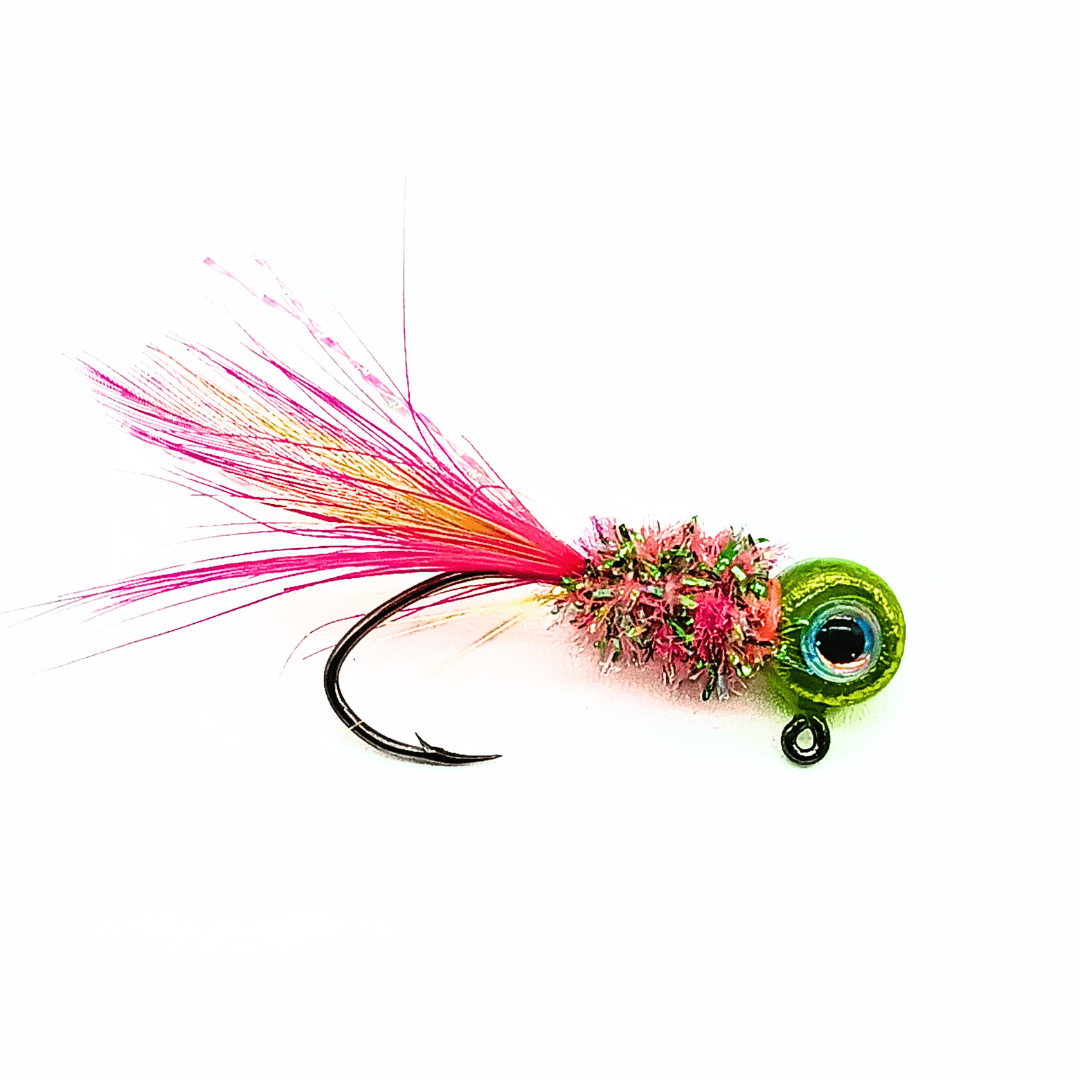 Jigs para tipo Crappie atados a mano - Cola de pluma de gallo