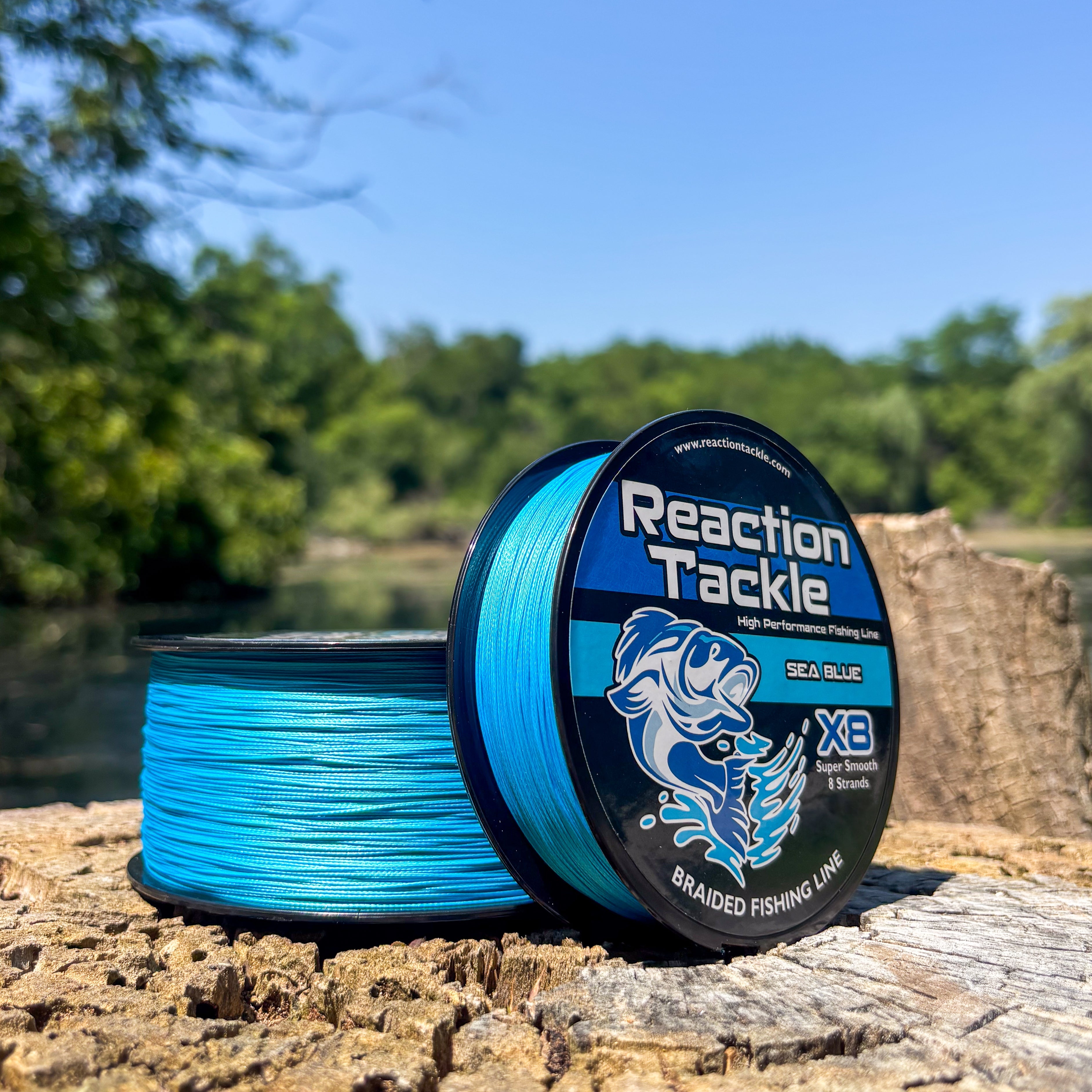 Línea de pesca trenzada Reaction Tackle X8 - Azul marino, 8 hebras