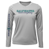 Key West, FL "Saltwater Heals Everything" Women's Long Sleeve UPF 50+ Dry-Fit Shirt