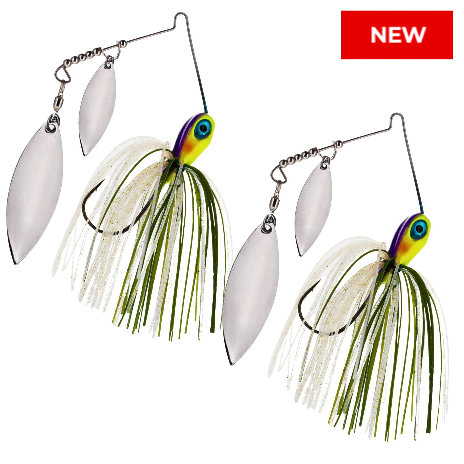 Jigs de spinnerbait de tungsteno Reaction Tackle (paquete de 2), hoja de doble sauce - Nuevos