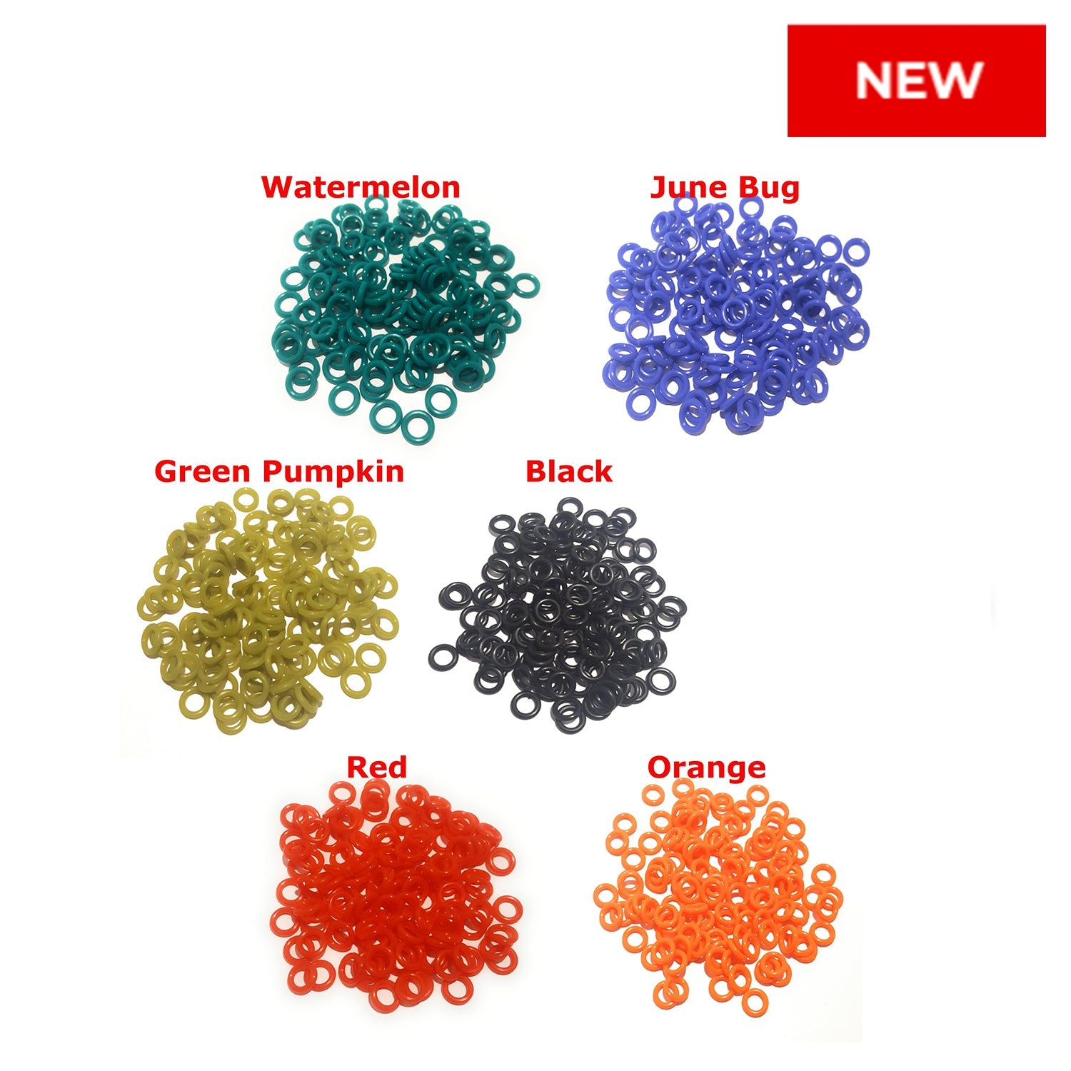 Anillos de sellado WACKY de Reaction Tackle: paquete de 125 o paquete de 300