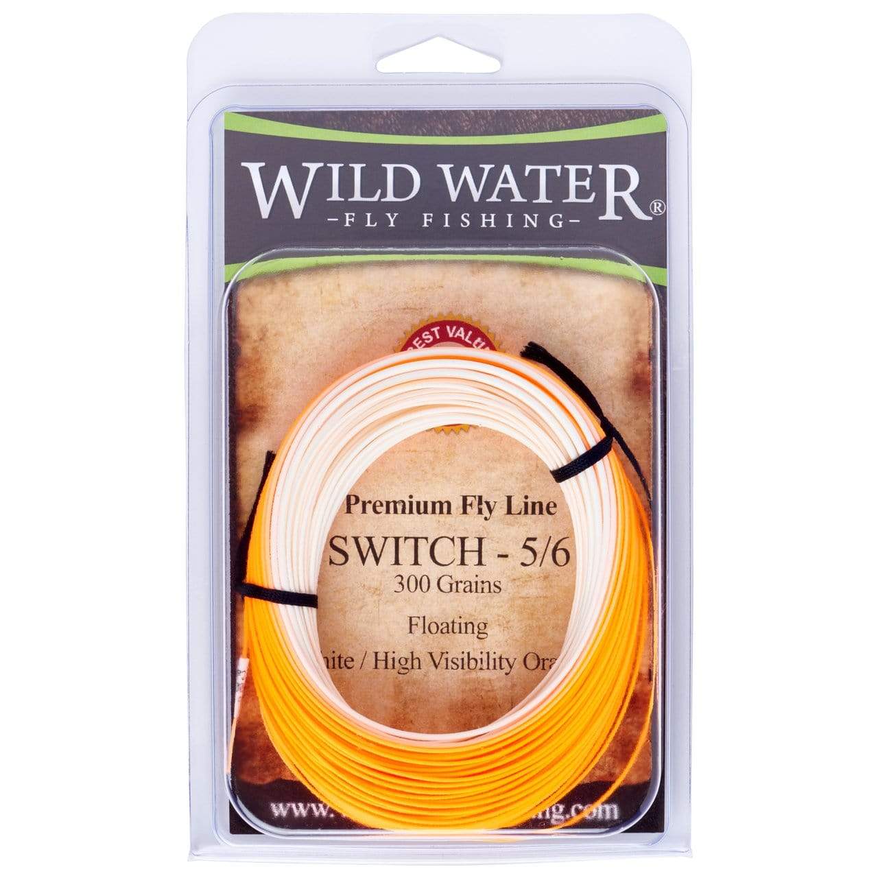 Línea de conmutación 5/6F, flotante, naranja/blanco, 300 granos | Pesca con mosca Wild Water
