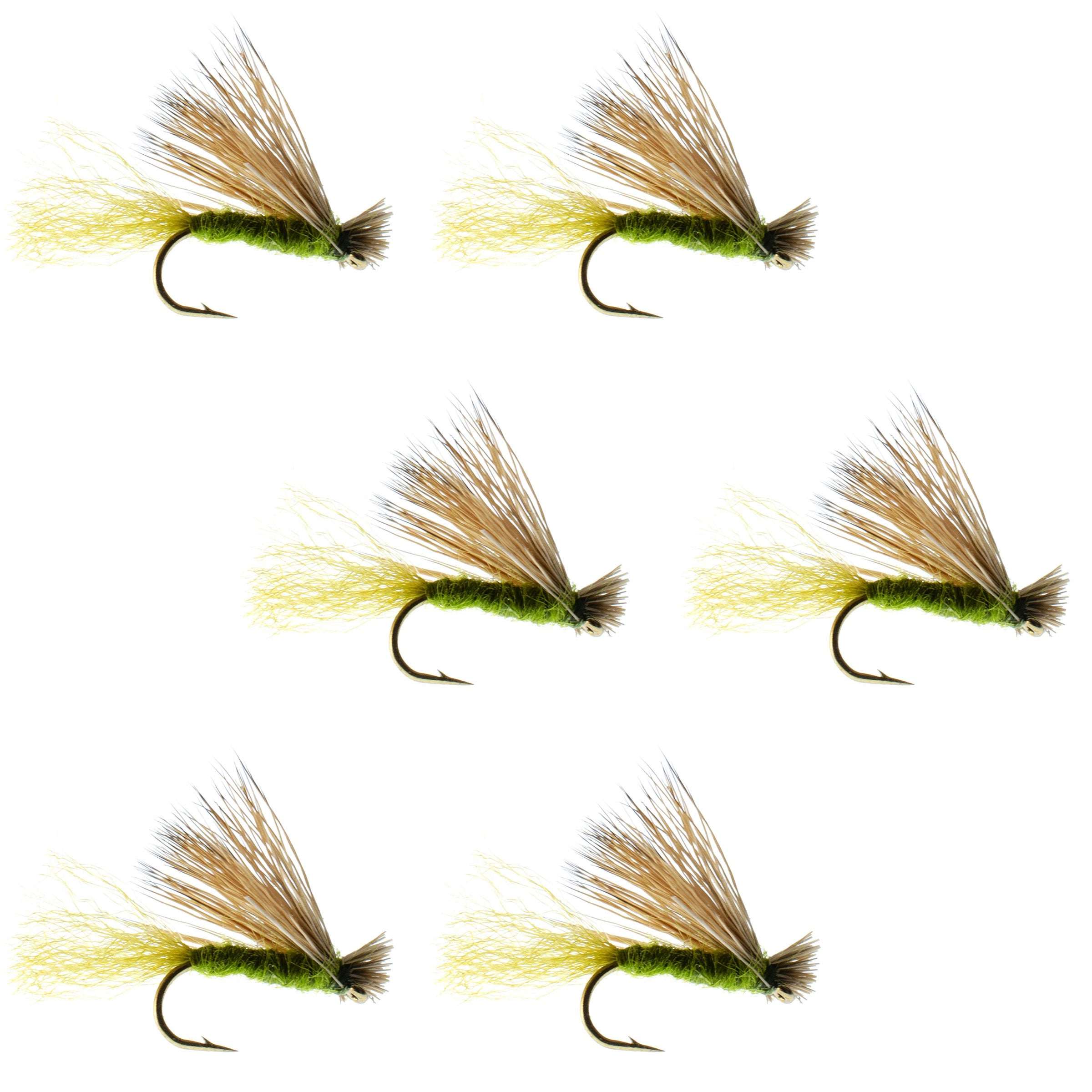 Mosca de caddis emergente X oliva sin barba - 6 moscas talla 18